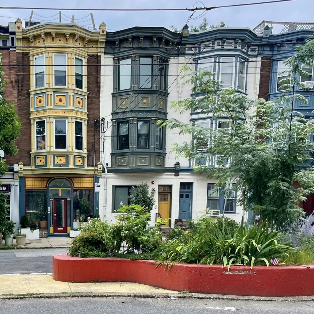Colorful row homes