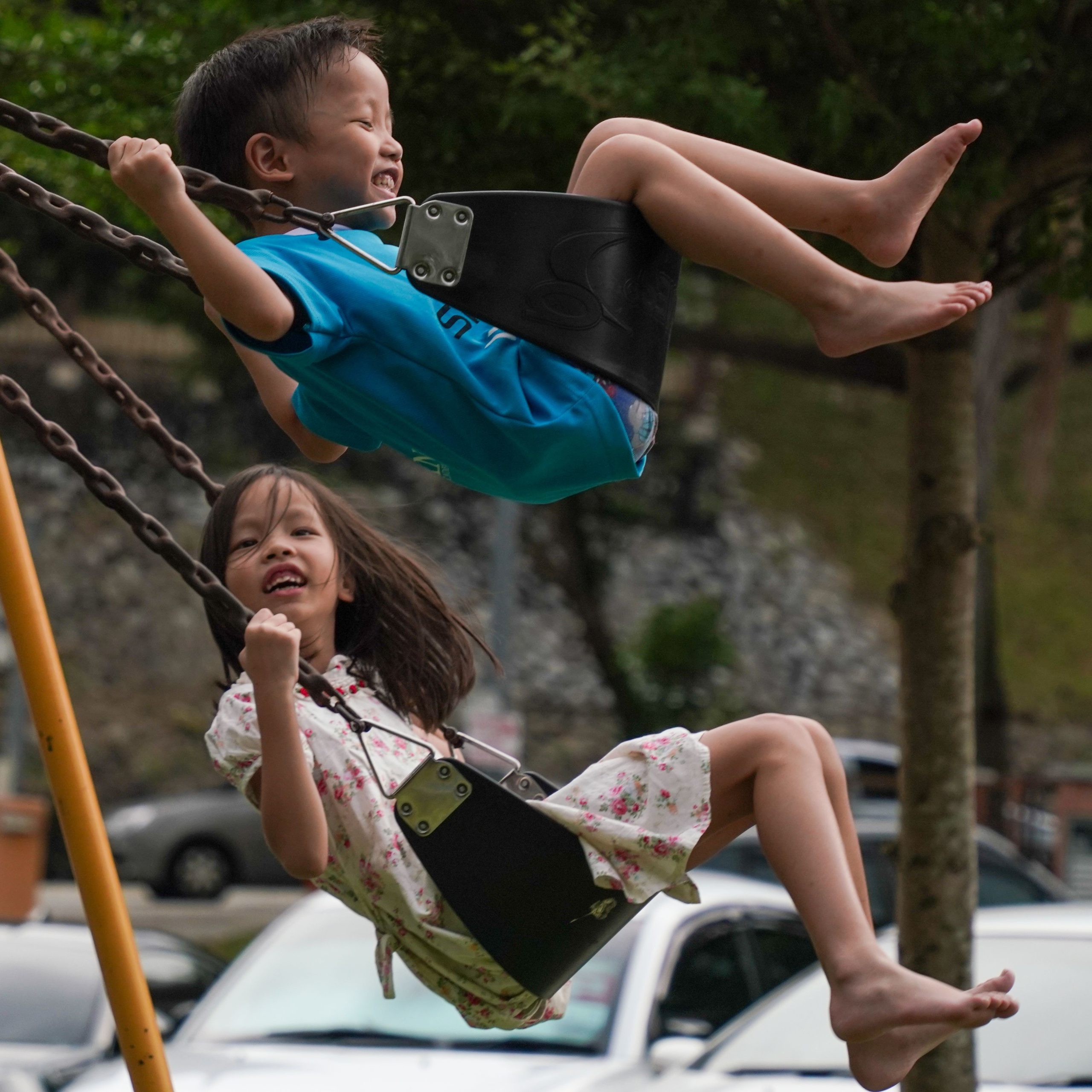 Children on swings